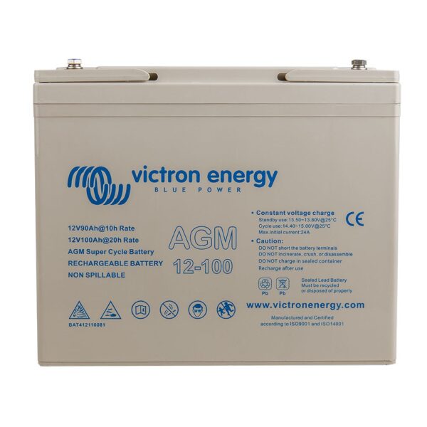bateria agm super cycle 12v 100ah m6 victron energy autocaravana uso habitual bat412110081