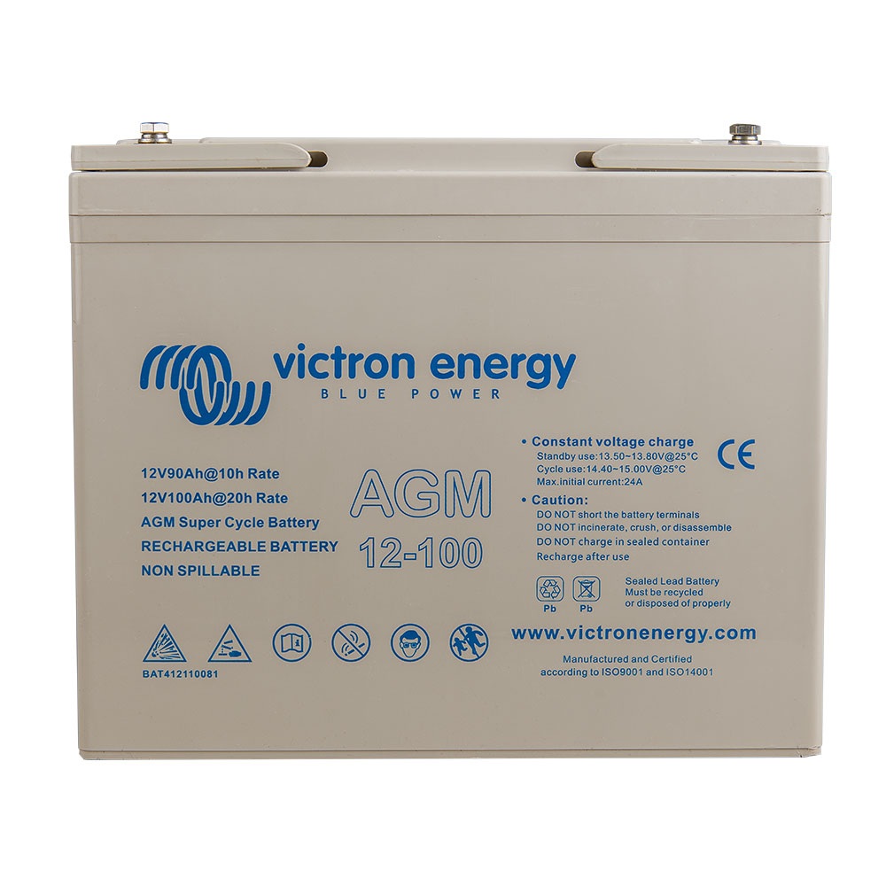 bateria agm super cycle 12v 100ah m6 victron energy autocaravana uso habitual bat412110081