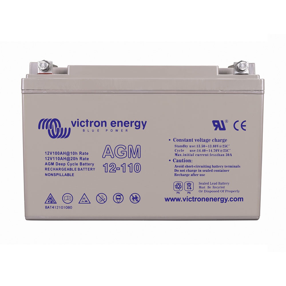 Batería AGM Deep Cycle 12V/110Ah M8 Terminales Roscados Náutica — Victron Energy bateria agm deep cycle 12v 110ah m8 victron energy terminales roscados nautica bat412101085