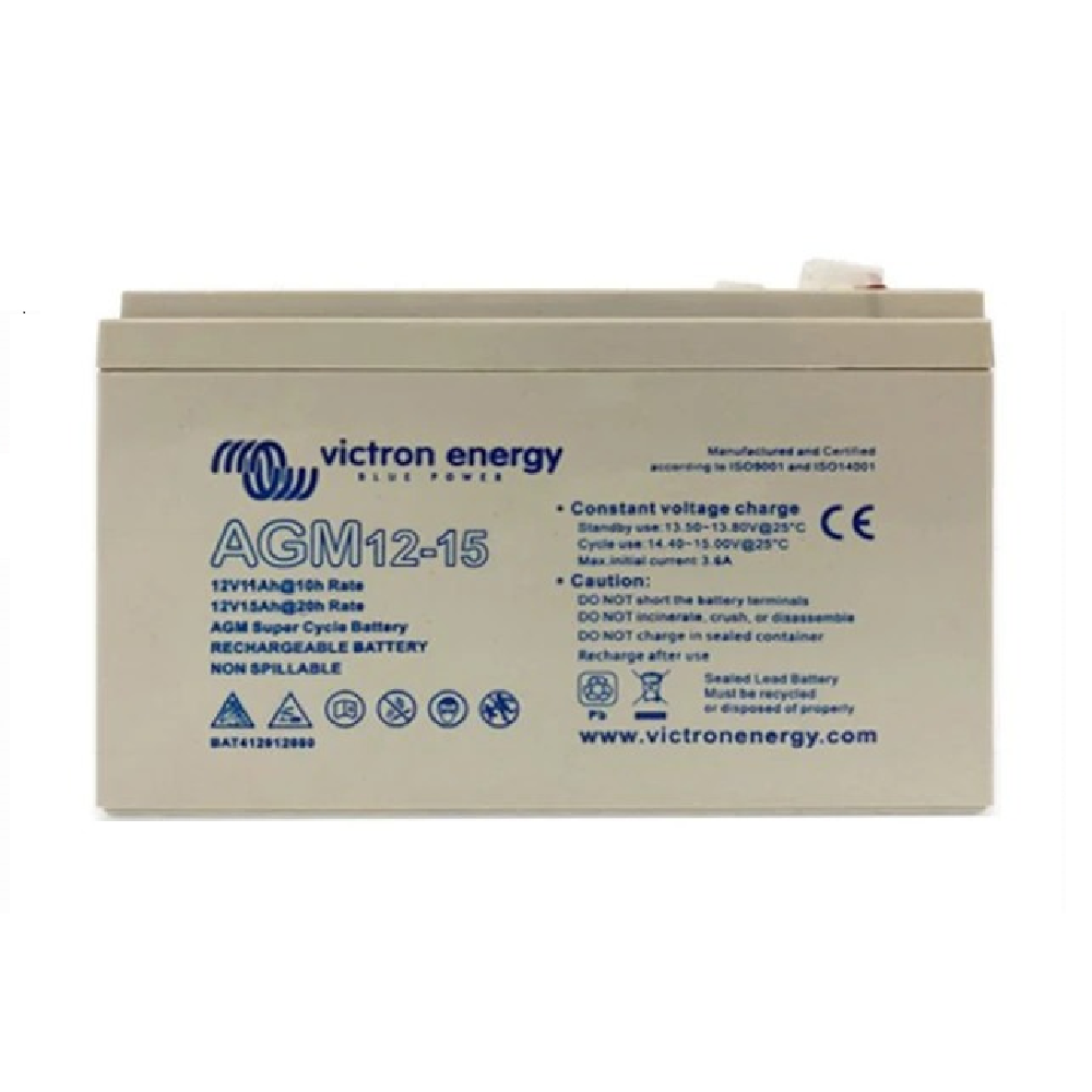 Batería AGM Super Cycle 12V/15Ah M5 Ciclos Profundos — Victron Energy bateria agm super cycle 12v 15ah m5 victron energy ciclos profundos bat412015081