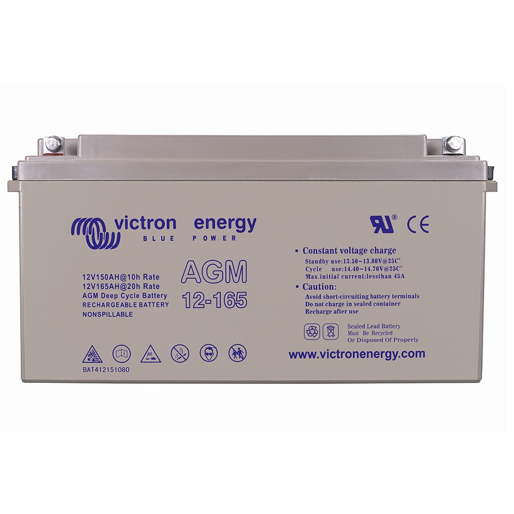 Batería AGM Deep Cycle 12V/165Ah M8 Terminales Roscados Náutica — Victron Energy bateria agm deep cycle 12v 165ah m8 victron energy terminales roscados nautica bat412151085