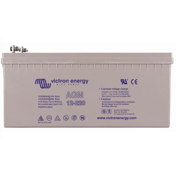 bateria agm deep cycle 12v 220ah victron energy maxima capacidad 12v bat412201084
