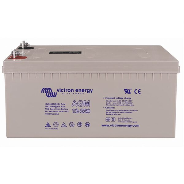 bateria agm deep cycle 12v 220ah m8 victron energy maxima capacidad nautica bat412201085