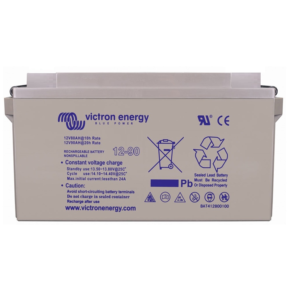 Batería AGM Deep Cycle 12V/90Ah Autonomía Ampliada Autocaravana — Victron Energy bateria agm deep cycle 12v 90ah victron energy autonomia ampliada autocaravana bat412800084