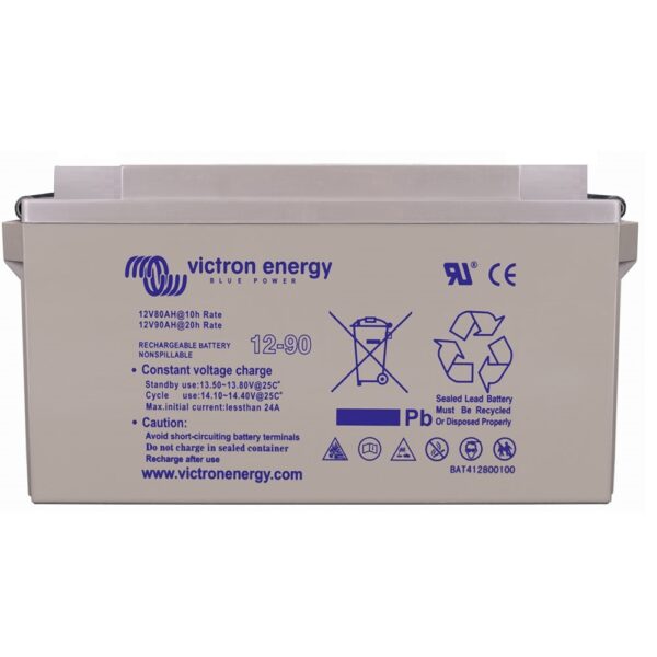 bateria agm deep cycle 12v 90ah m6 victron energy terminales roscados nautica bat412800085