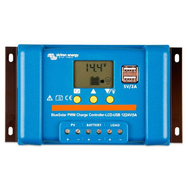 bluesolar pwm lcd usb 12 24v 5a victron energy regulador solar pantalla lcd puerto usb scc010005050r solar victron