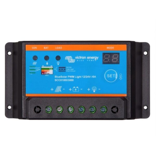 bluesolar pwm light 12 24v 30a victron energy regulador solar pwm 30a ultracompacto scc010030020