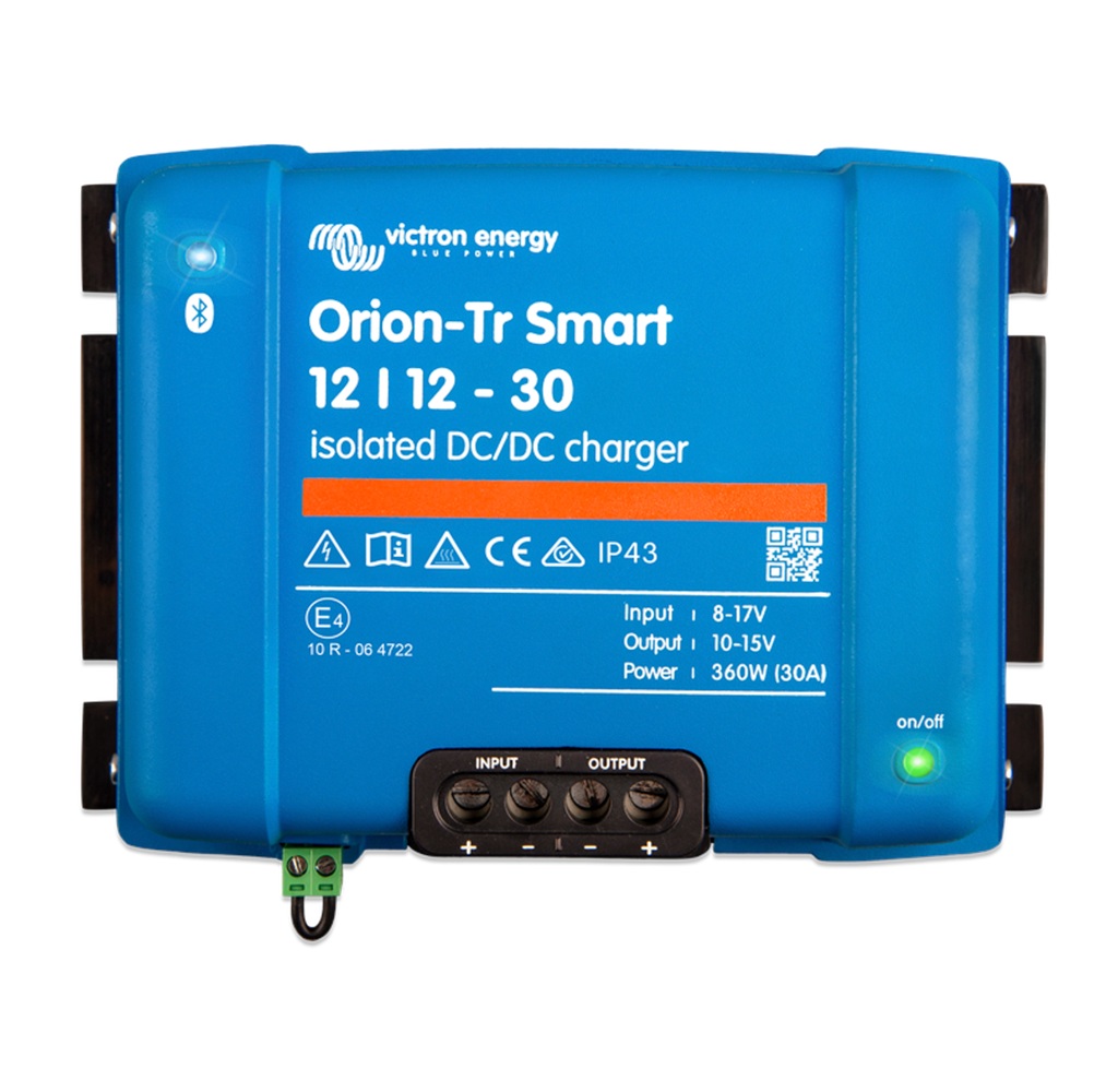Orion-Tr Smart 12/12-30A Aislado Cargador DC-DC Bluetooth — Victron Energy cargador dc dc aislado 12v 12v 30a orion tr smart bluetooth aislamiento galvanico victron