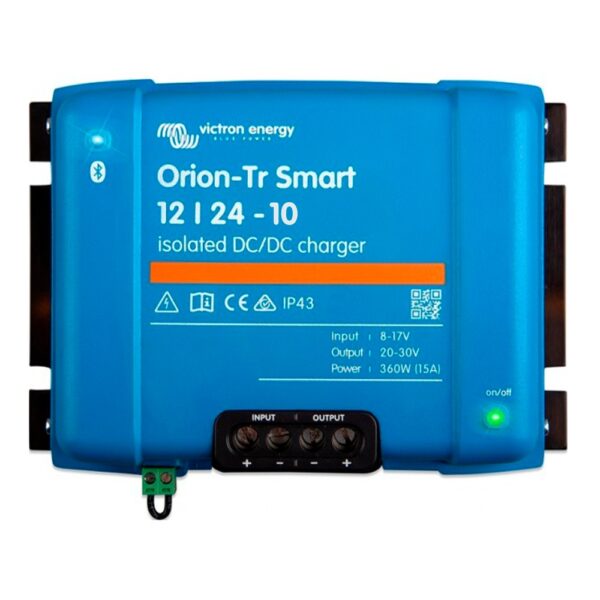 cargador dc dc elevador aislado 12v 24v 10a orion tr smart bluetooth galvanico victron