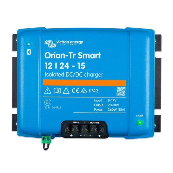 cargador dc dc elevador aislado 12v 24v 15a orion tr smart bluetooth galvanico victron