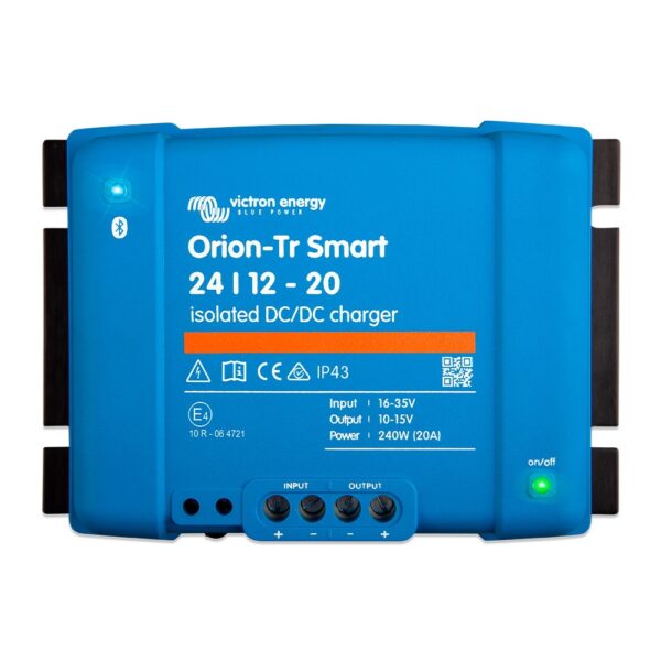 cargador dc dc reductor aislado 24v 12v 20a orion tr smart bluetooth galvanico victron