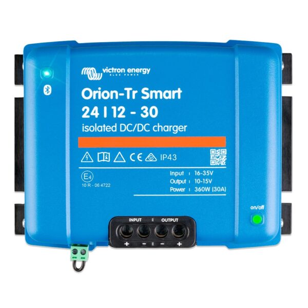 cargador dc dc reductor aislado 24v 12v 30a orion tr smart bluetooth galvanico victron