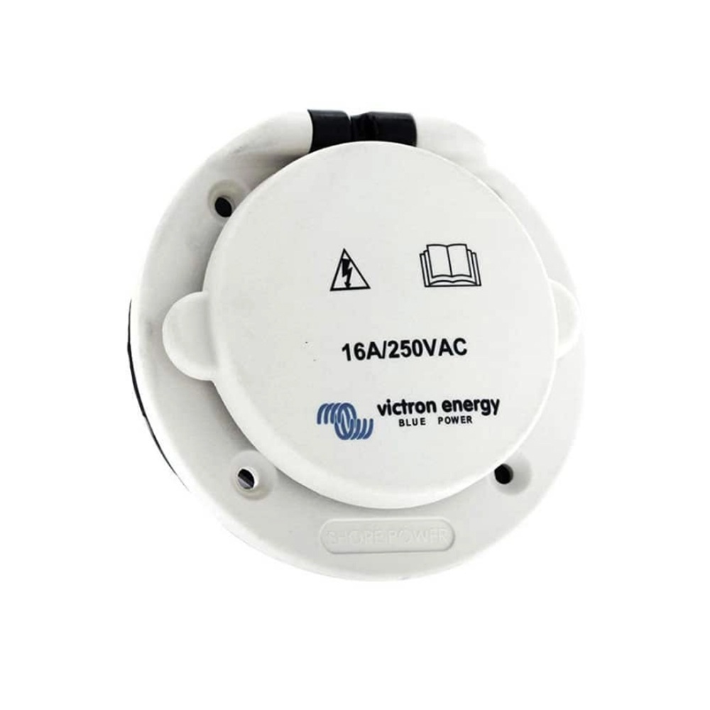 Toma de Entrada de Puerto 16A Poliamida con Tapa — Victron Energy toma entrada puerto 16a poliamida tapa power inlet nautica casco embarcacion conexion victron